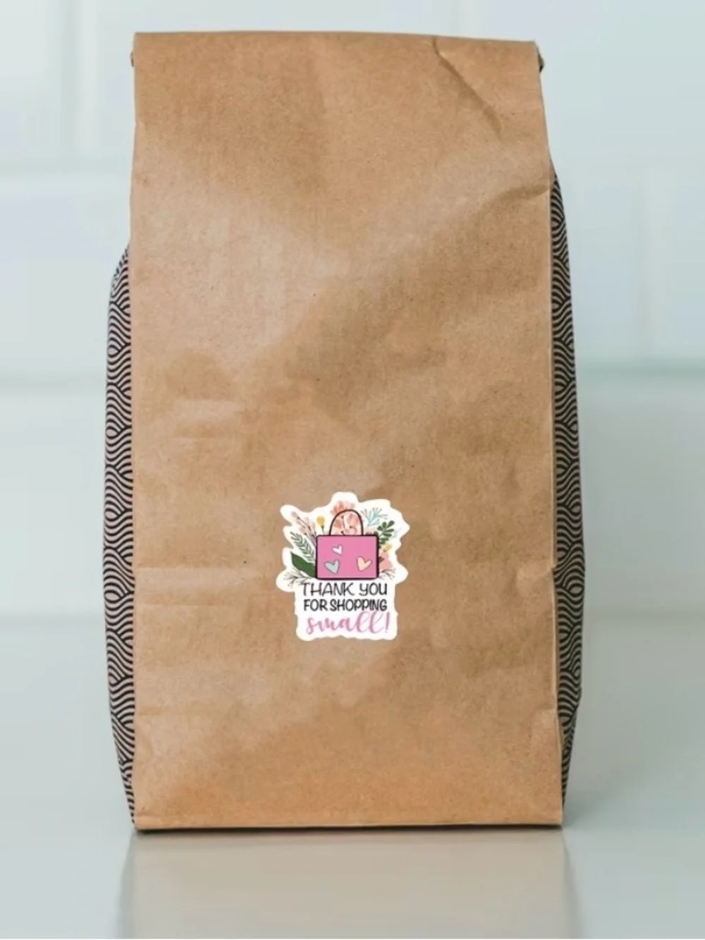 Thank You For Shopping Small! Pink Gift Sticker Roll- 500 Stickers
